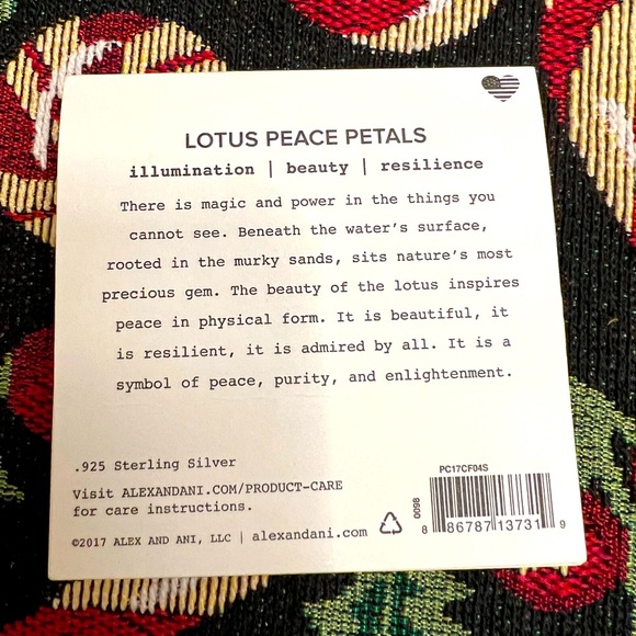 Alex and Ani Lotus Peace Petals CUFF Sterling Silver Bangle Bracelet RARE - Picture 4 of 6